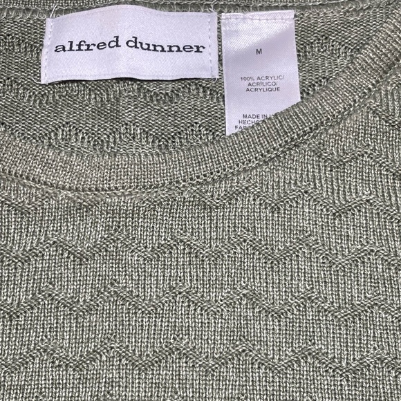Alfred Dunner Moss Green Short Sleeve Textured Sweater sz Medium - Picture 2 of 5